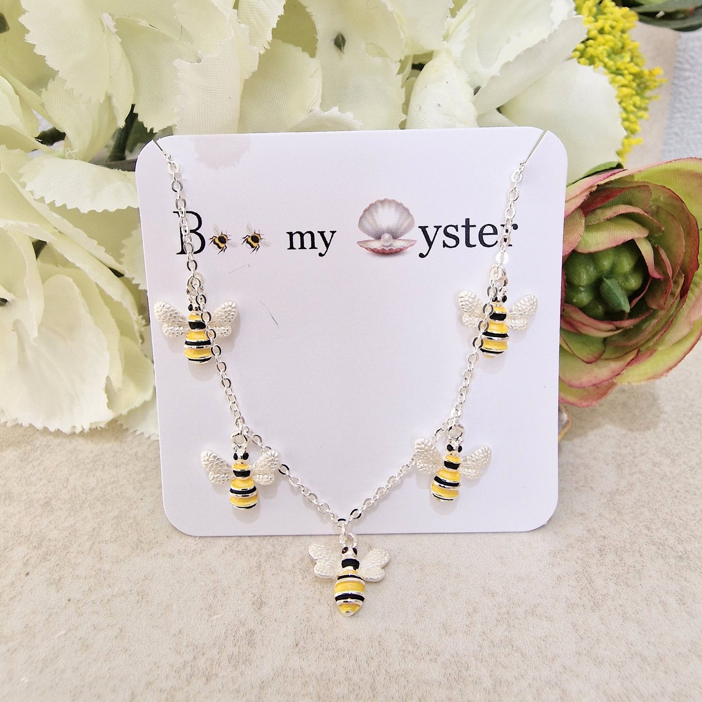 Bumble Bee Chain Charm Bracelet Silver Colour