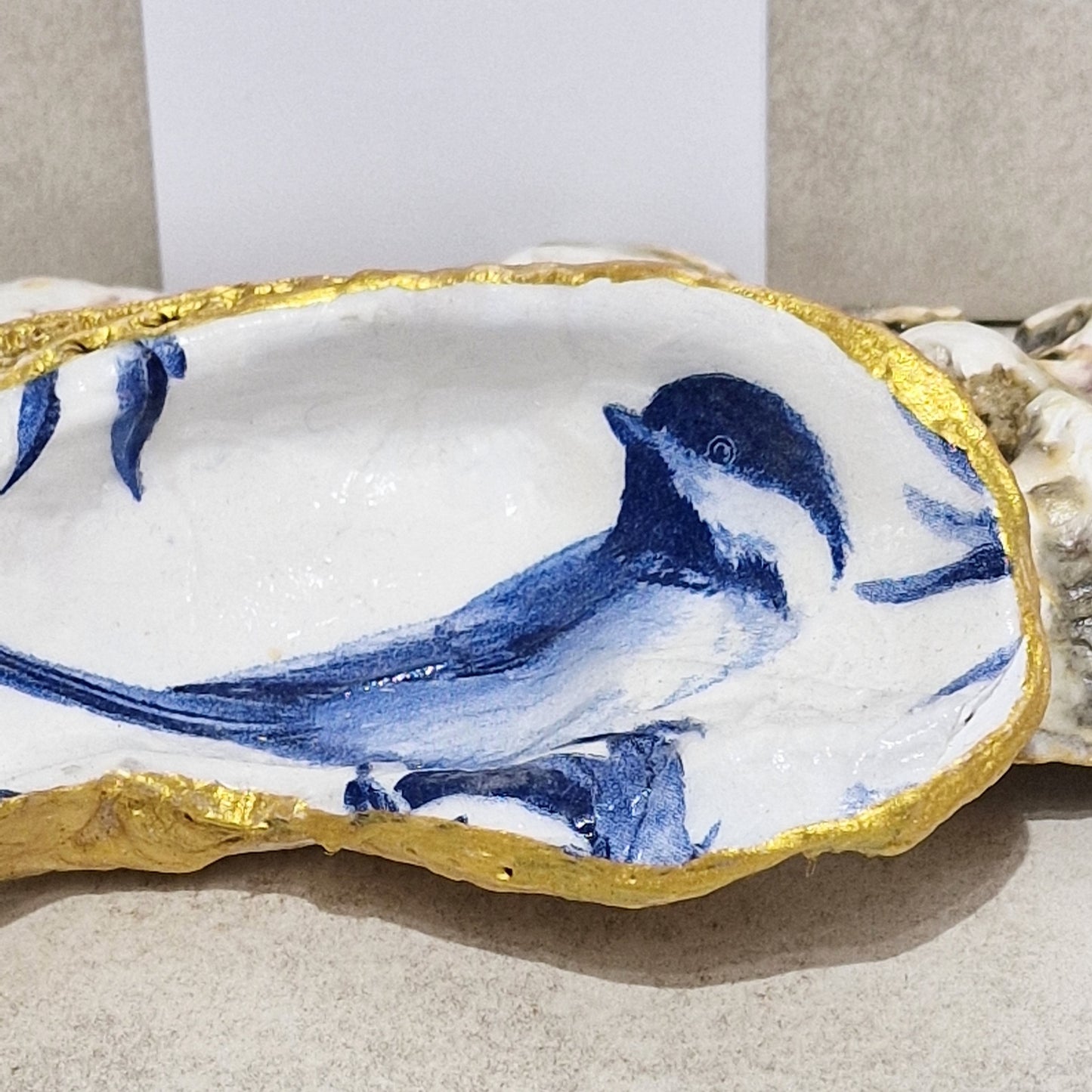 Wedgewood Blue Tit Oyster Shell Decorative Trinket Dish 12cm