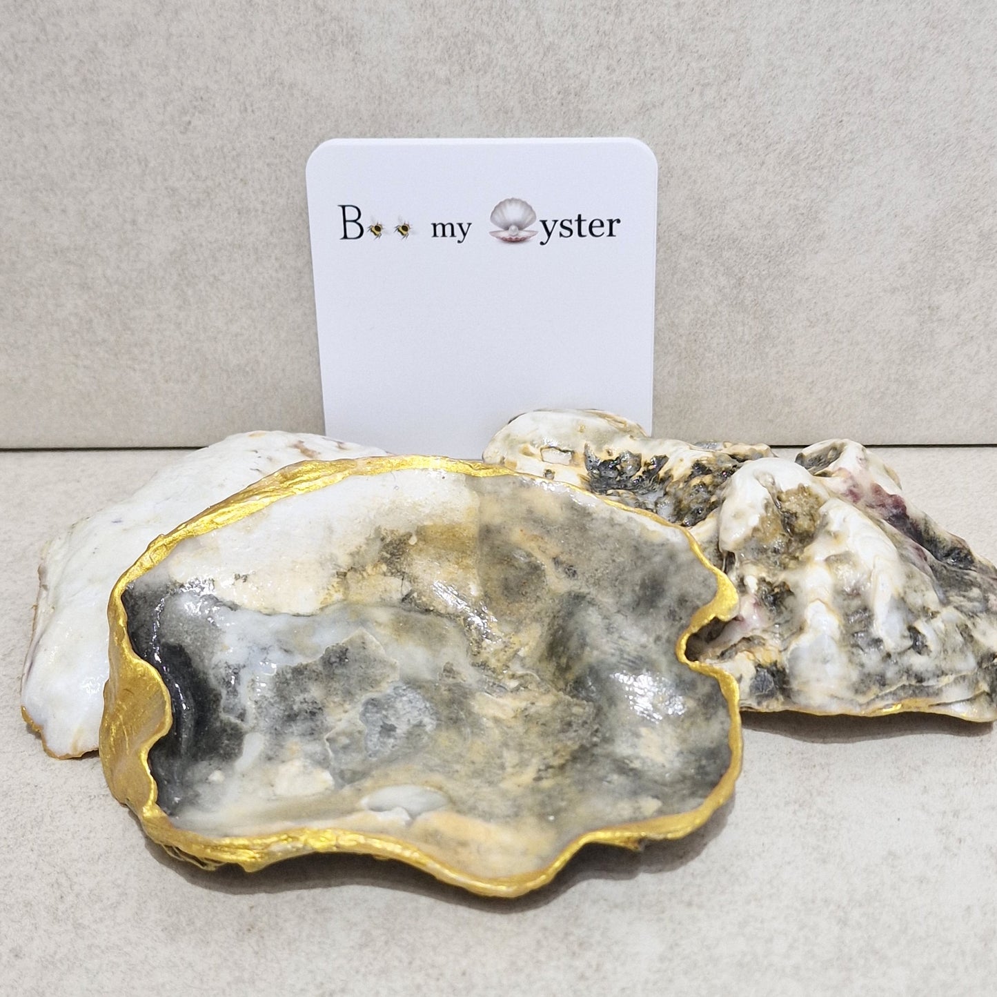 Natural Black Pearl Oyster Shell Decorative Trinket Dish 10cm