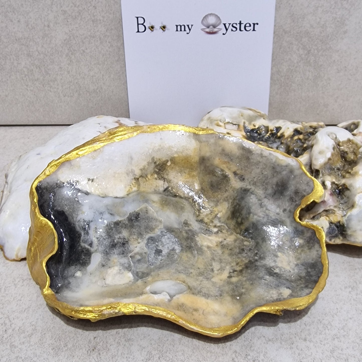 Natural Black Pearl Oyster Shell Decorative Trinket Dish 10cm