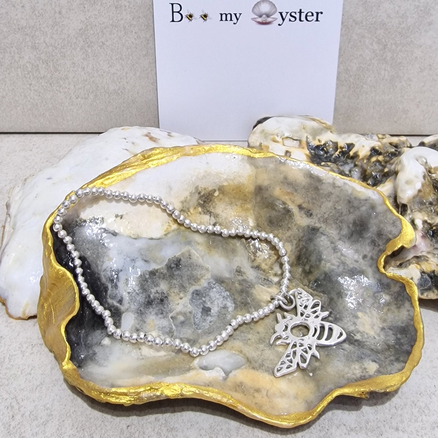 Natural Black Pearl Oyster Shell Decorative Trinket Dish 10cm