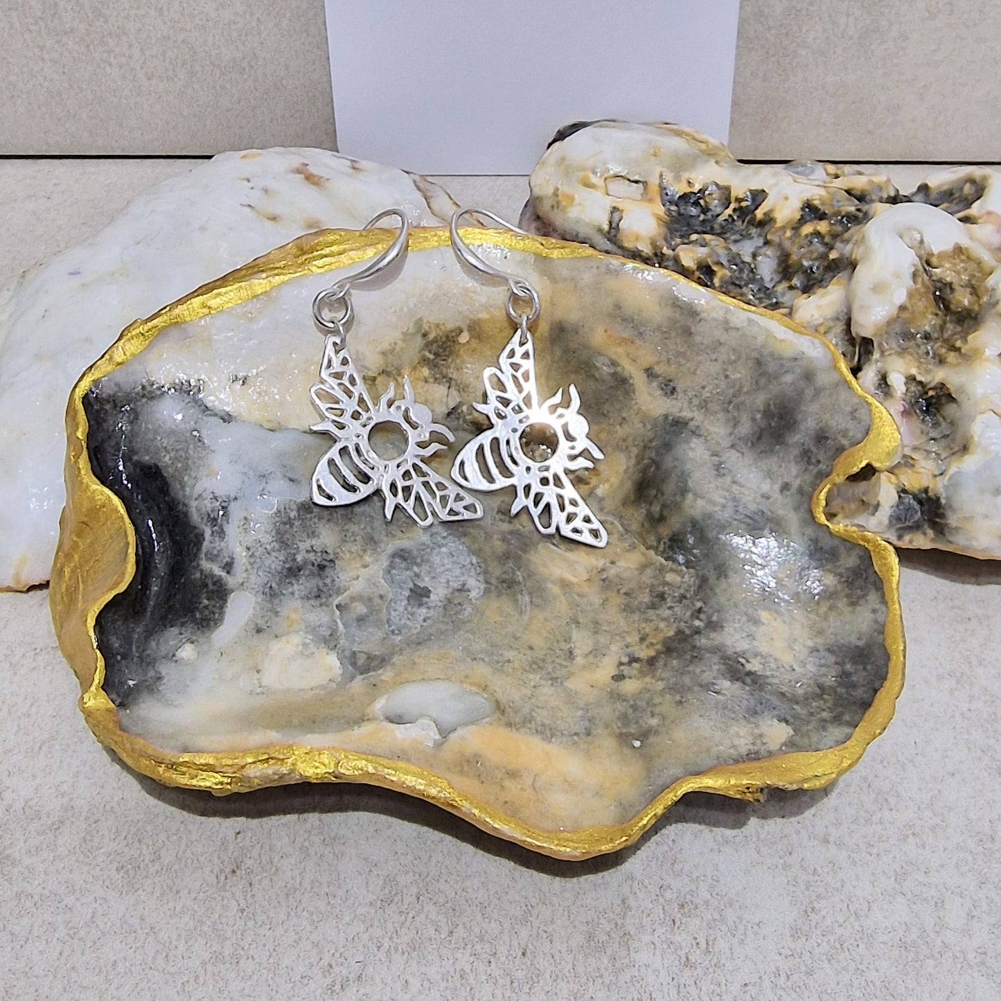 Natural Black Pearl Oyster Shell Decorative Trinket Dish 10cm
