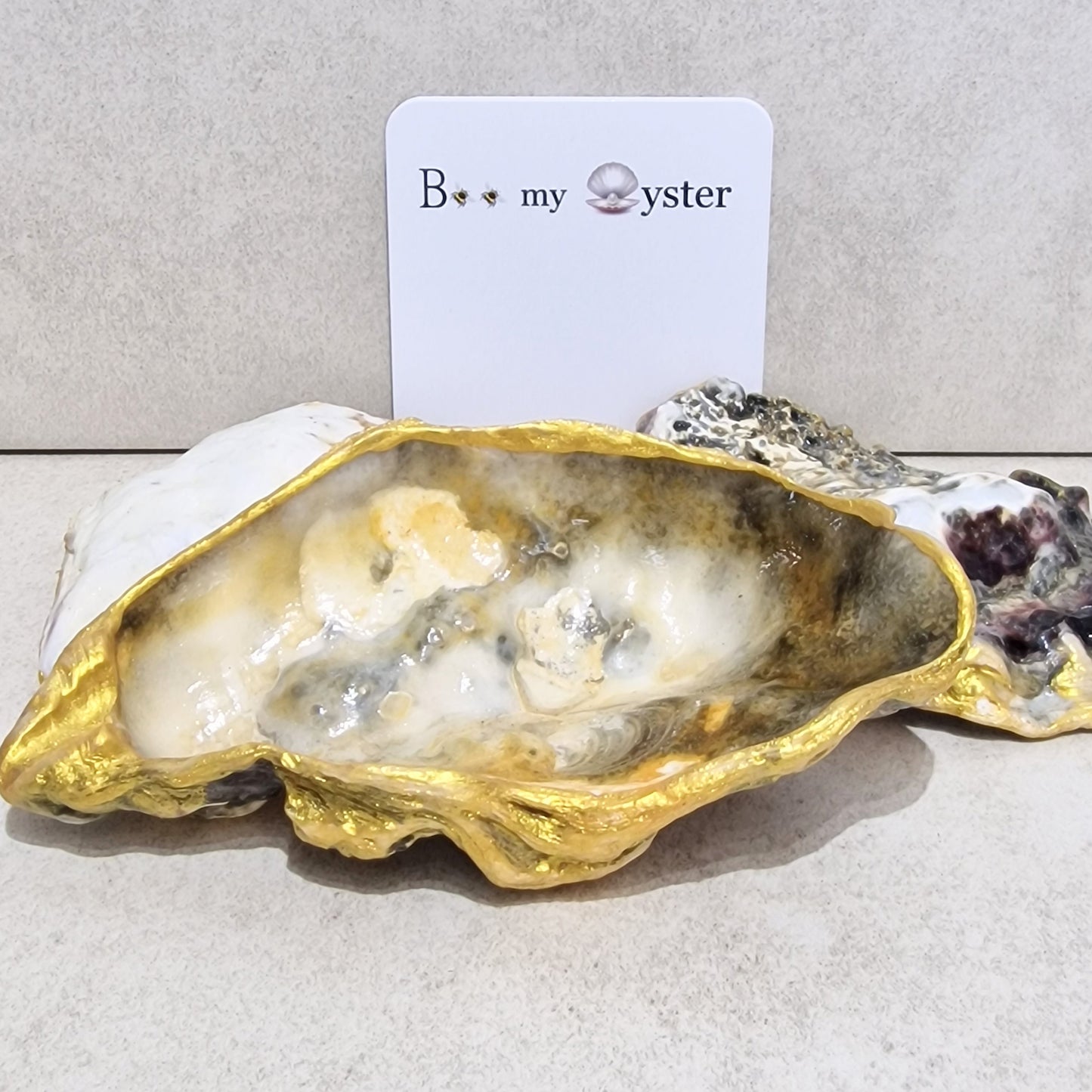 Natural Black Pearl Oyster Shell Decorative Trinket Dish 12cm