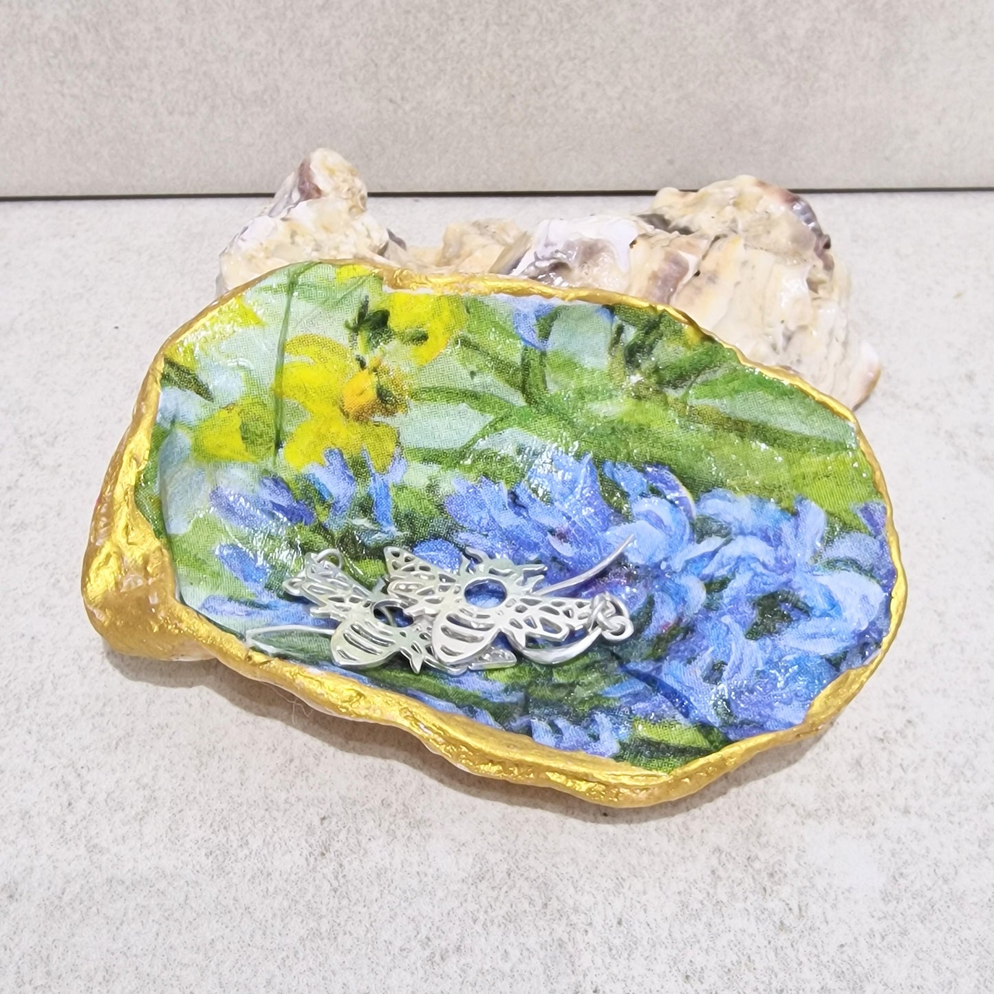 Bluebell Daffodil Oyster Shell Trinket Dish