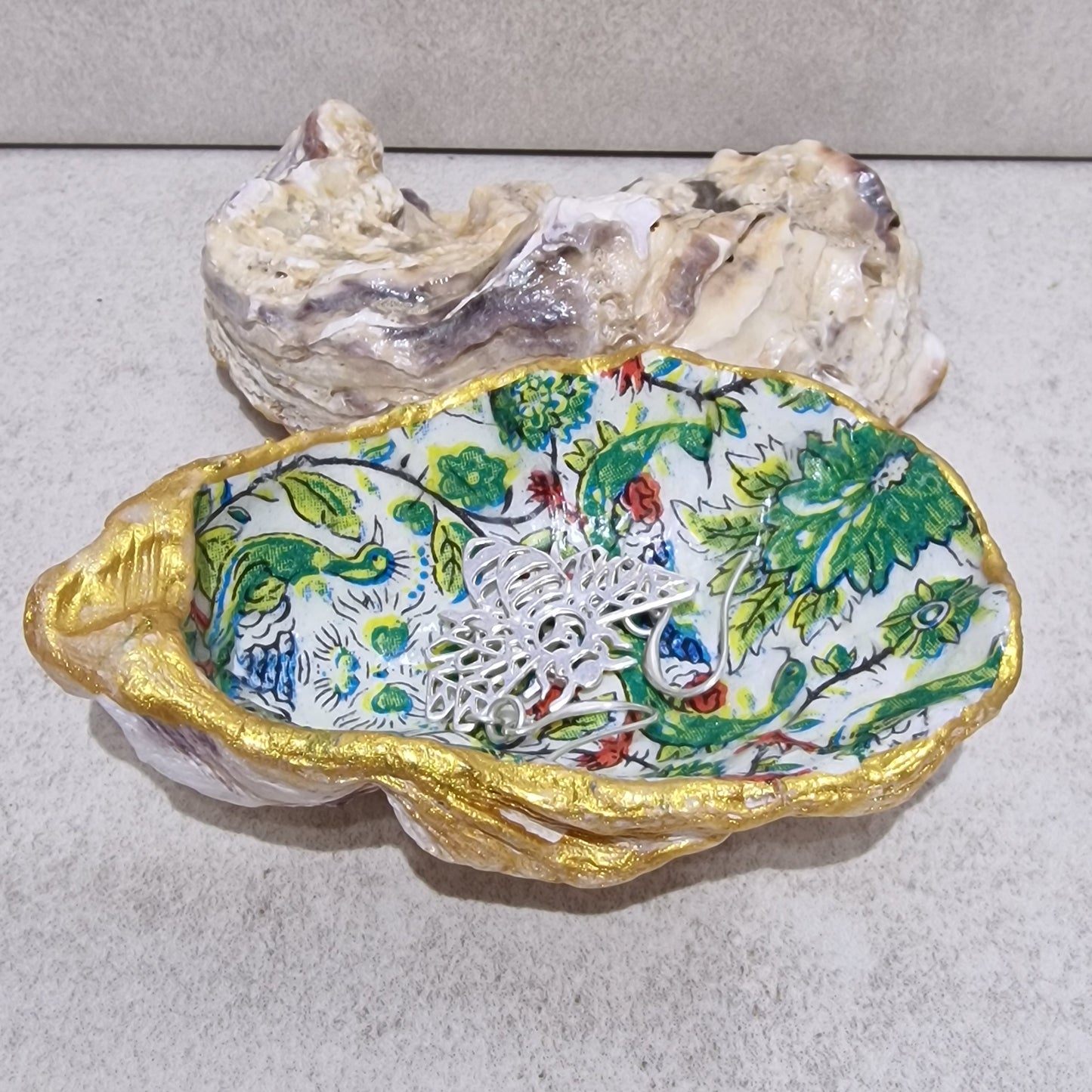 William Morris Green Oyster Shell Trinket Dish