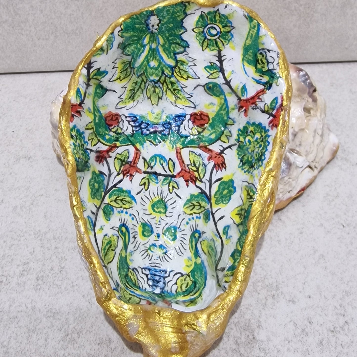 William Morris Green Oyster Shell Trinket Dish