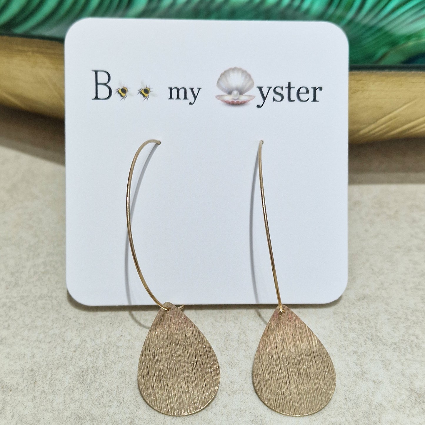 Rose Gold Teardrop Pierced Fashion Hoop Earrings