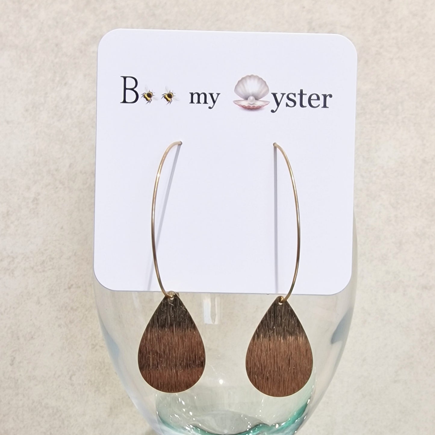 Rose Gold Teardrop Pierced Fashion Hoop Earrings