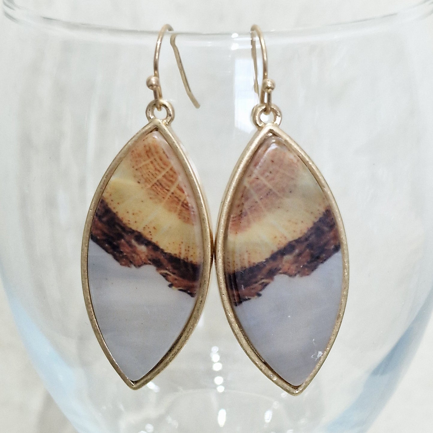Grey Long Acrylic Pierced Drop Fashion Earrings