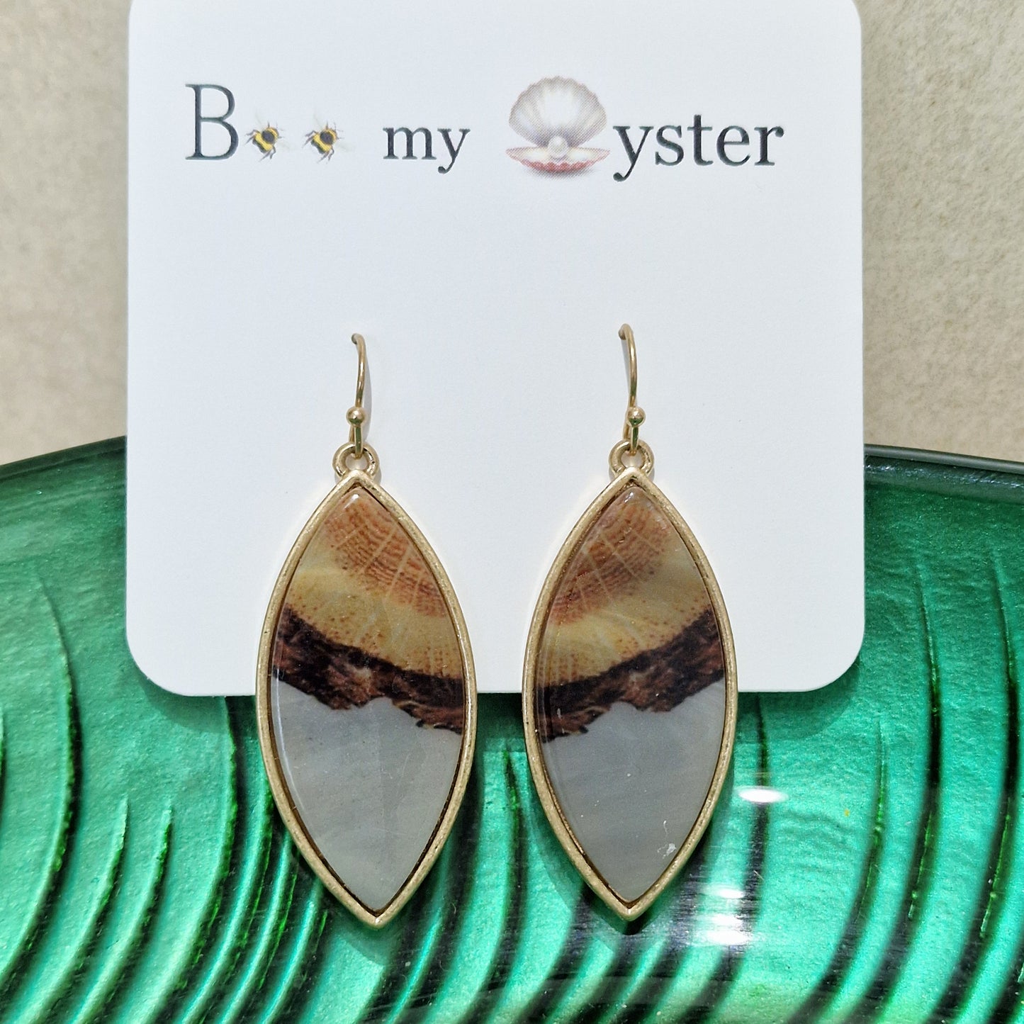 Grey Long Acrylic Pierced Drop Fashion Earrings