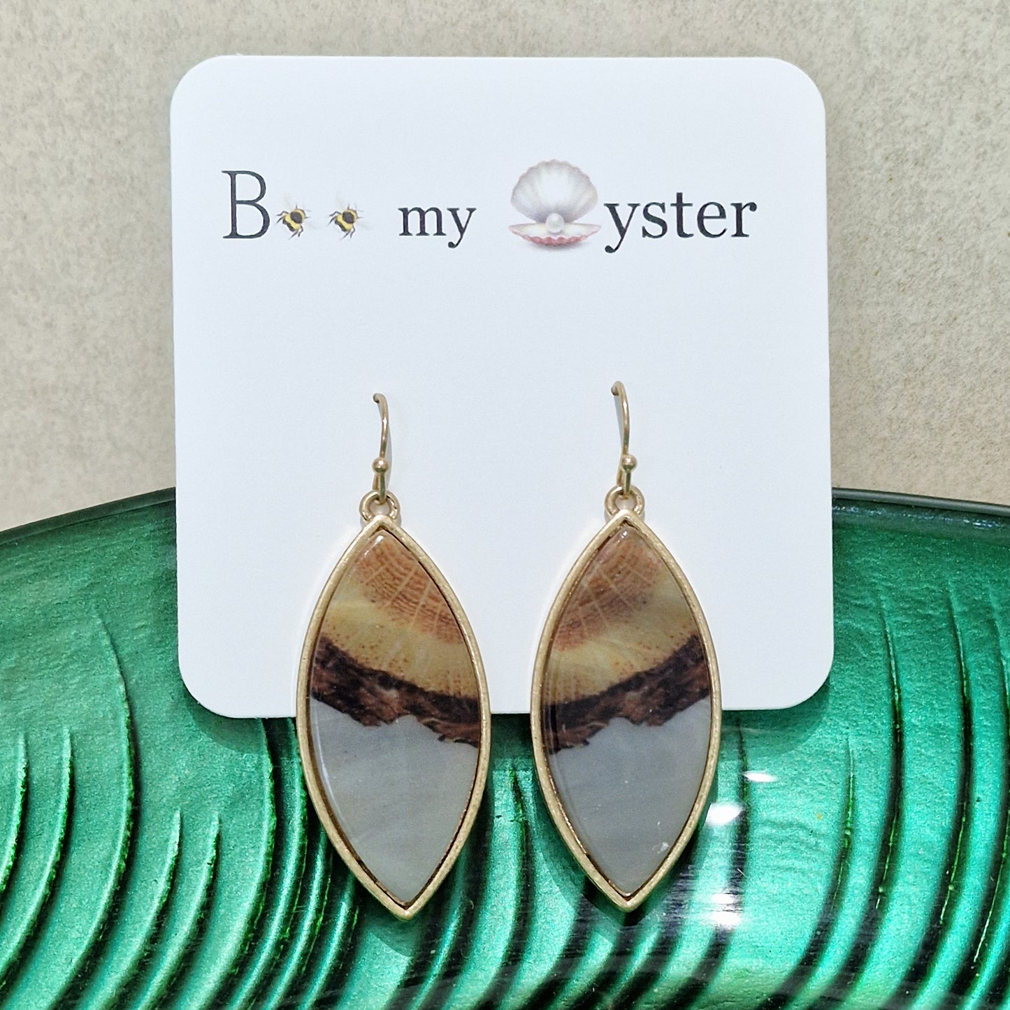 Grey Long Acrylic Pierced Drop Fashion Earrings