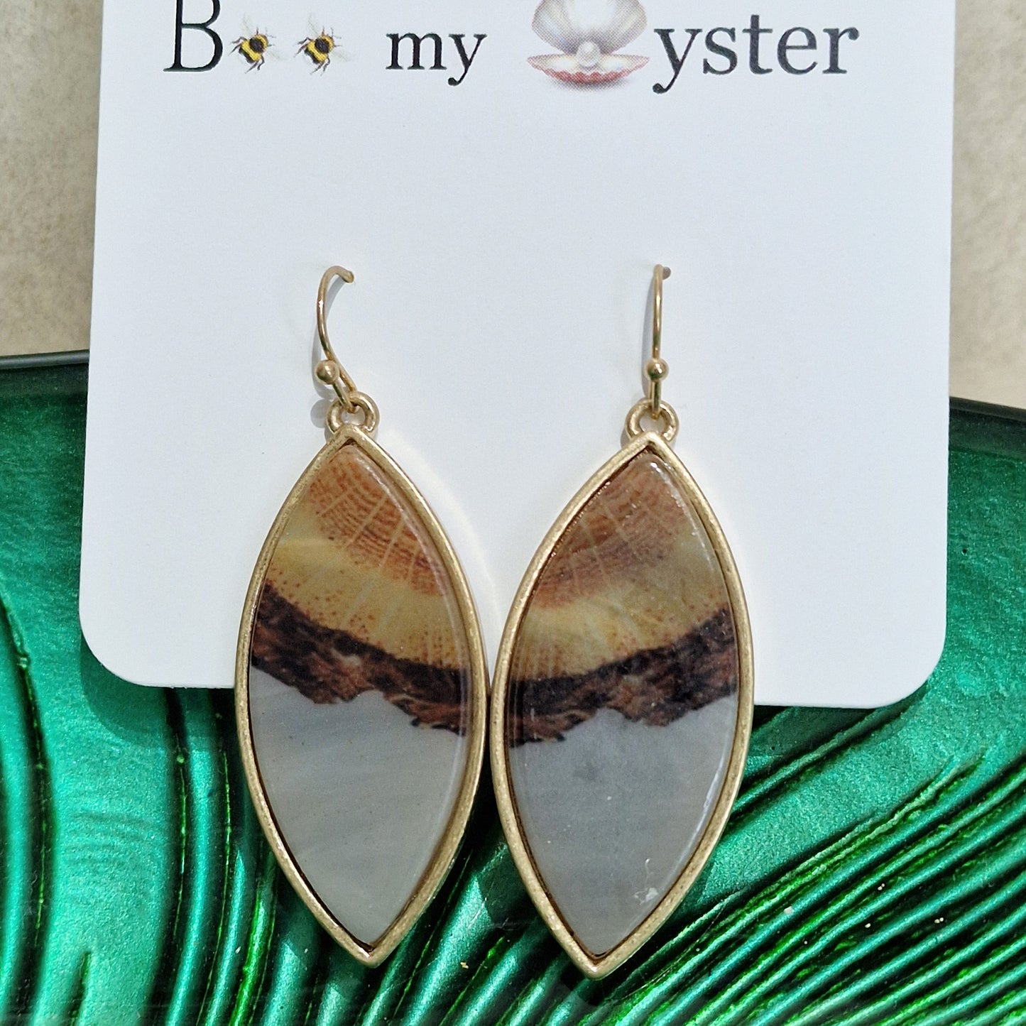 Grey Long Acrylic Pierced Drop Fashion Earrings