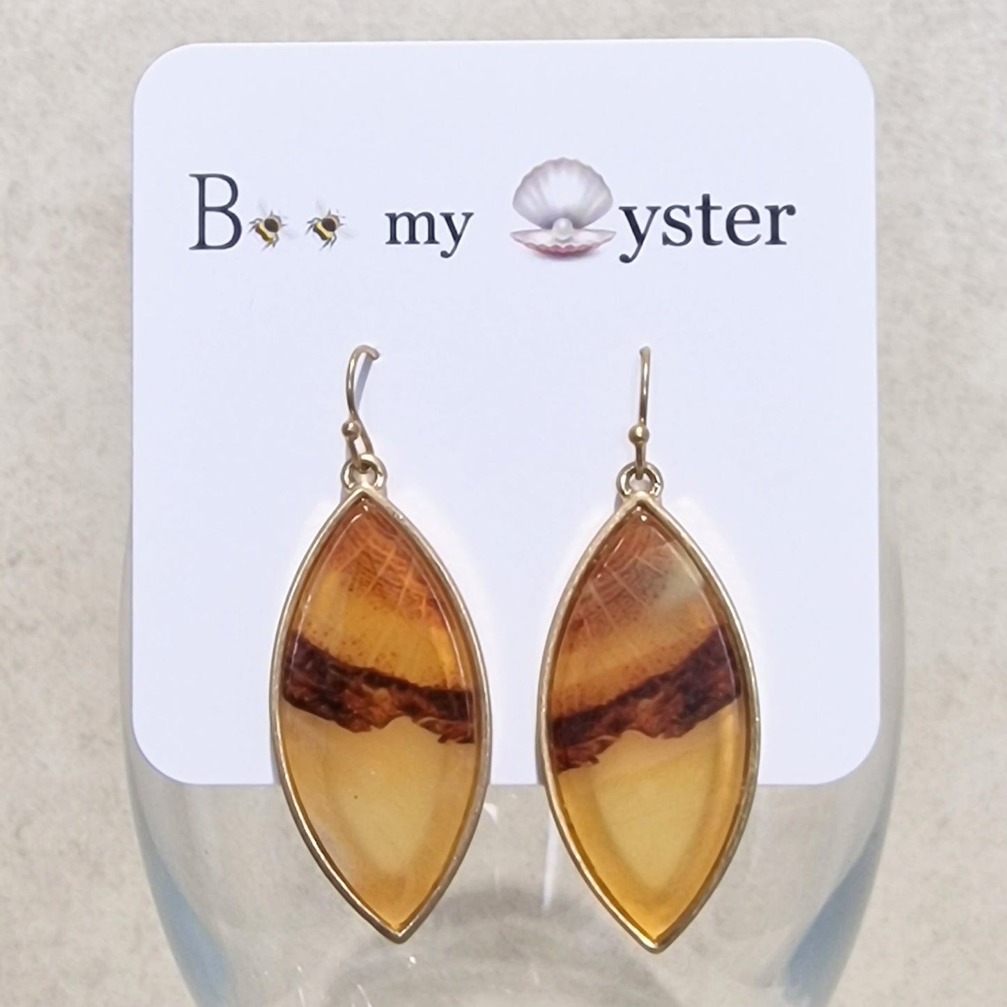 Amber Long Acrylic Pierced Drop Fashion Earrings