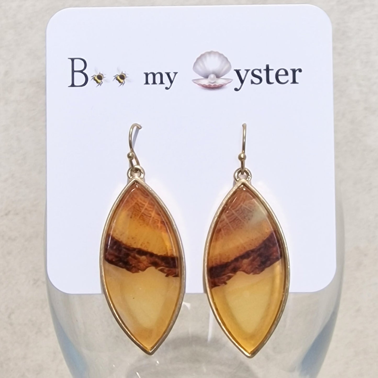 Amber Long Acrylic Pierced Drop Fashion Earrings