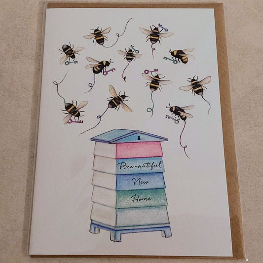Bumble Bee New Home Card Gift Blank Inside Honey Bee Hive