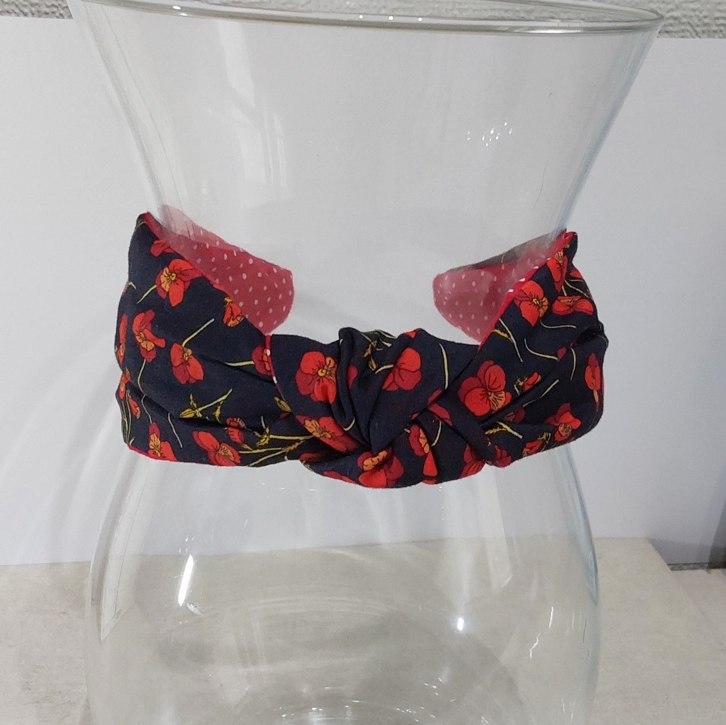 Hairband Liberty of London Ros Red Cotton Fabric Bespoke Top Knot Headband