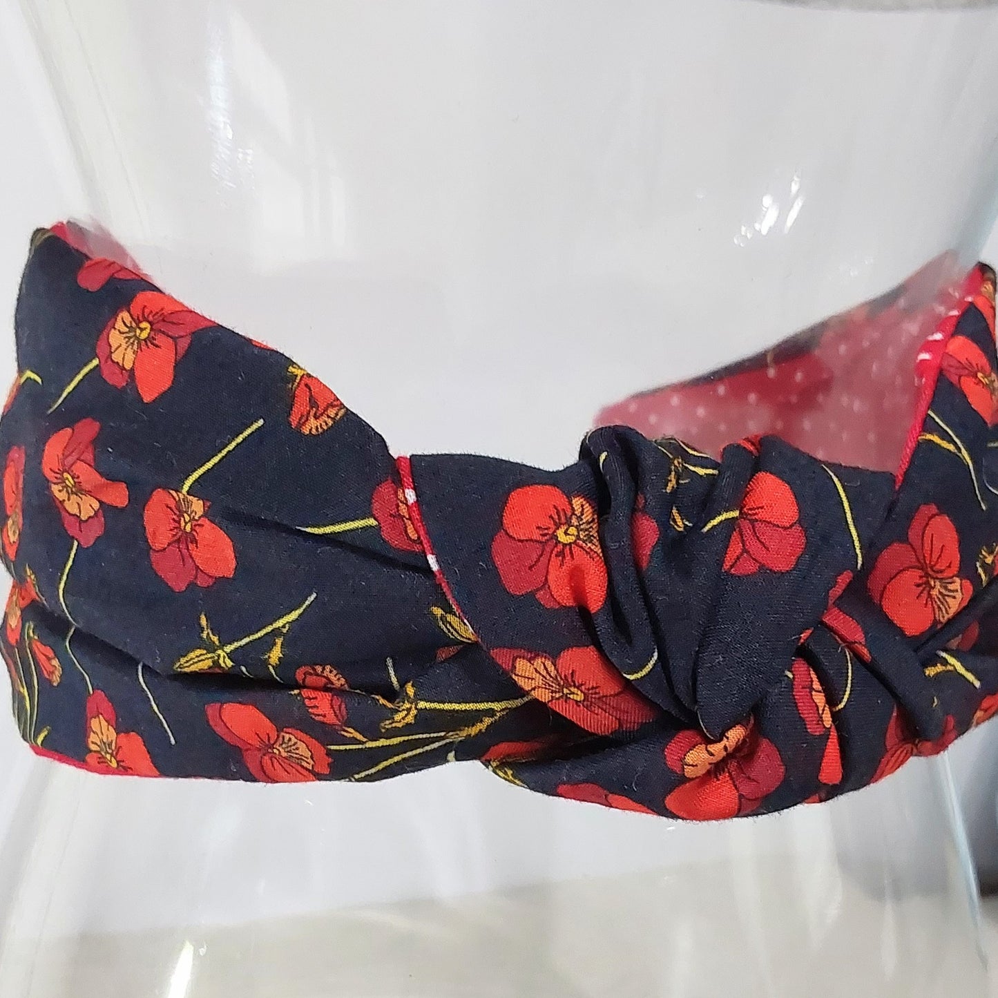 Hairband Liberty of London Ros Red Cotton Fabric Bespoke Top Knot Headband