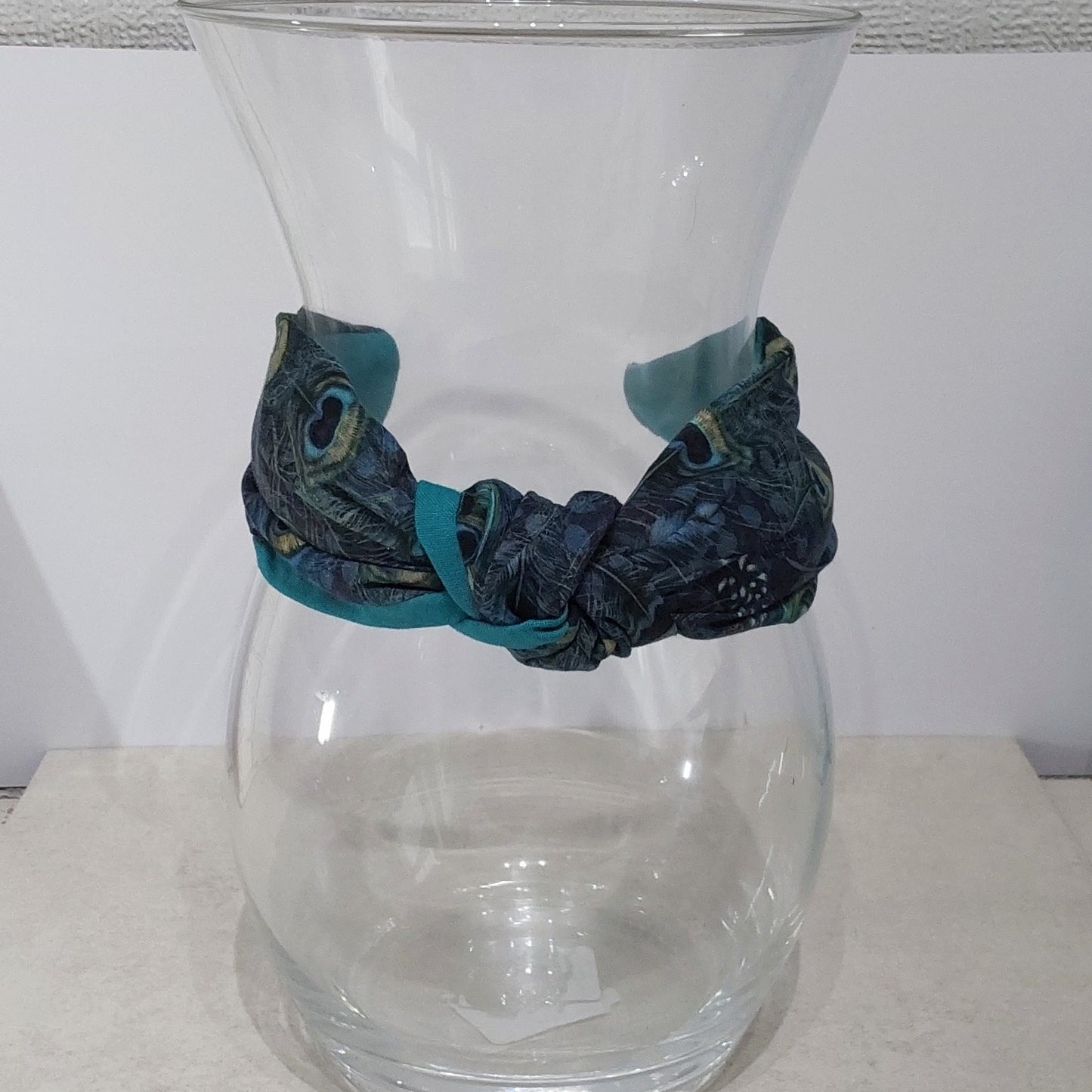 Hairband Liberty of London Peacock Feather Cotton Fabric Bespoke Top Knot Headband