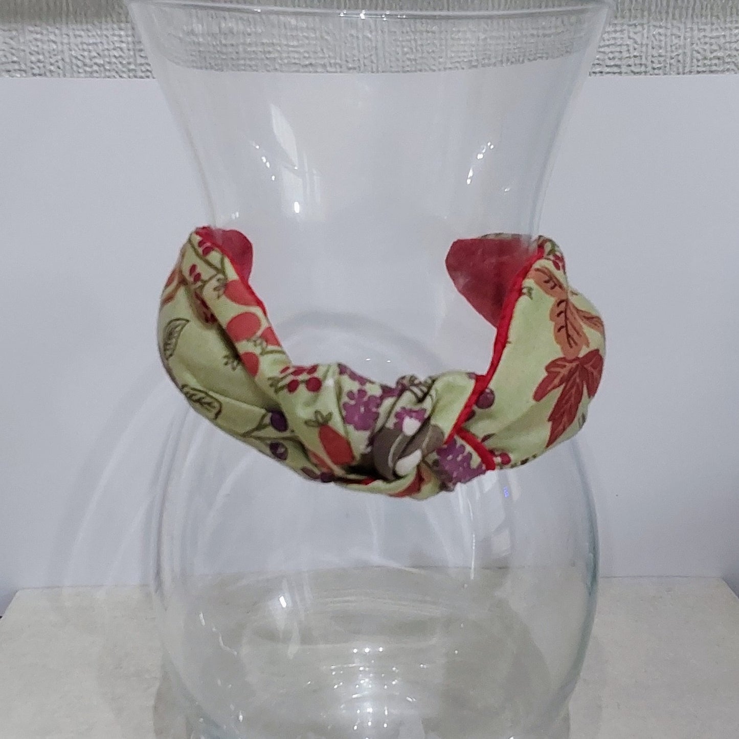 Hairband Autumn Leaves Berries Cotton Fabric Bespoke Top Knot Headband