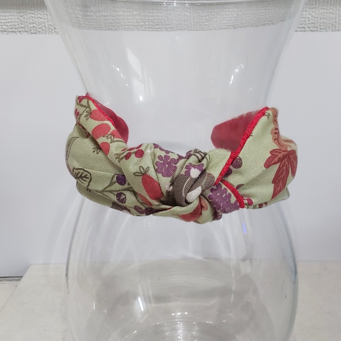 Hairband Autumn Leaves Berries Cotton Fabric Bespoke Top Knot Headband