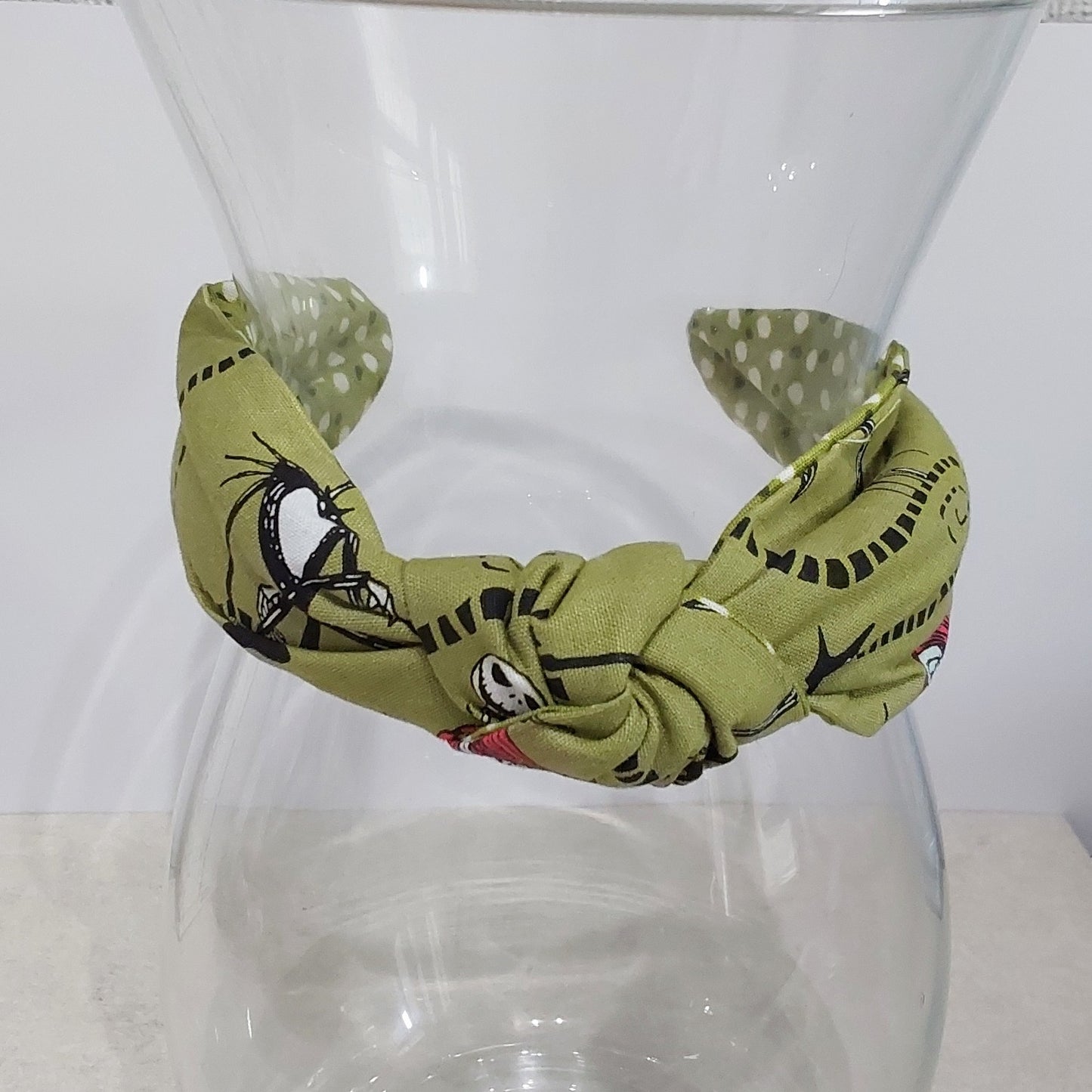 Hairband Disney Nightmare Before Christmas Green Cotton Top Knot Headband