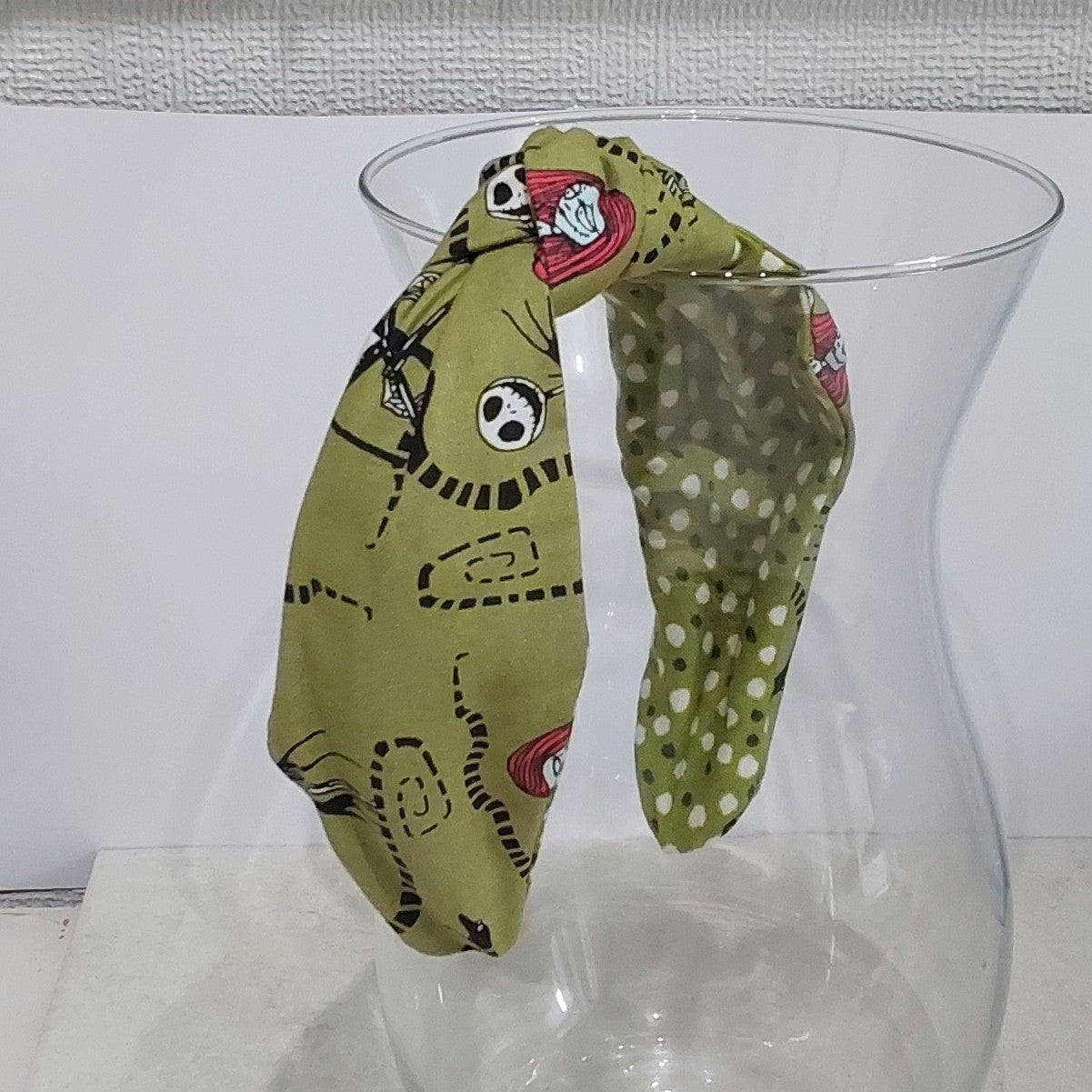 Hairband Disney Nightmare Before Christmas Green Cotton Top Knot Headband
