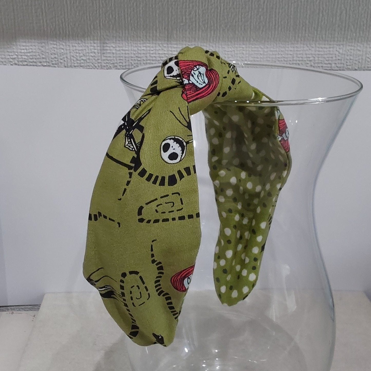Hairband Disney Nightmare Before Christmas Green Cotton Top Knot Headband