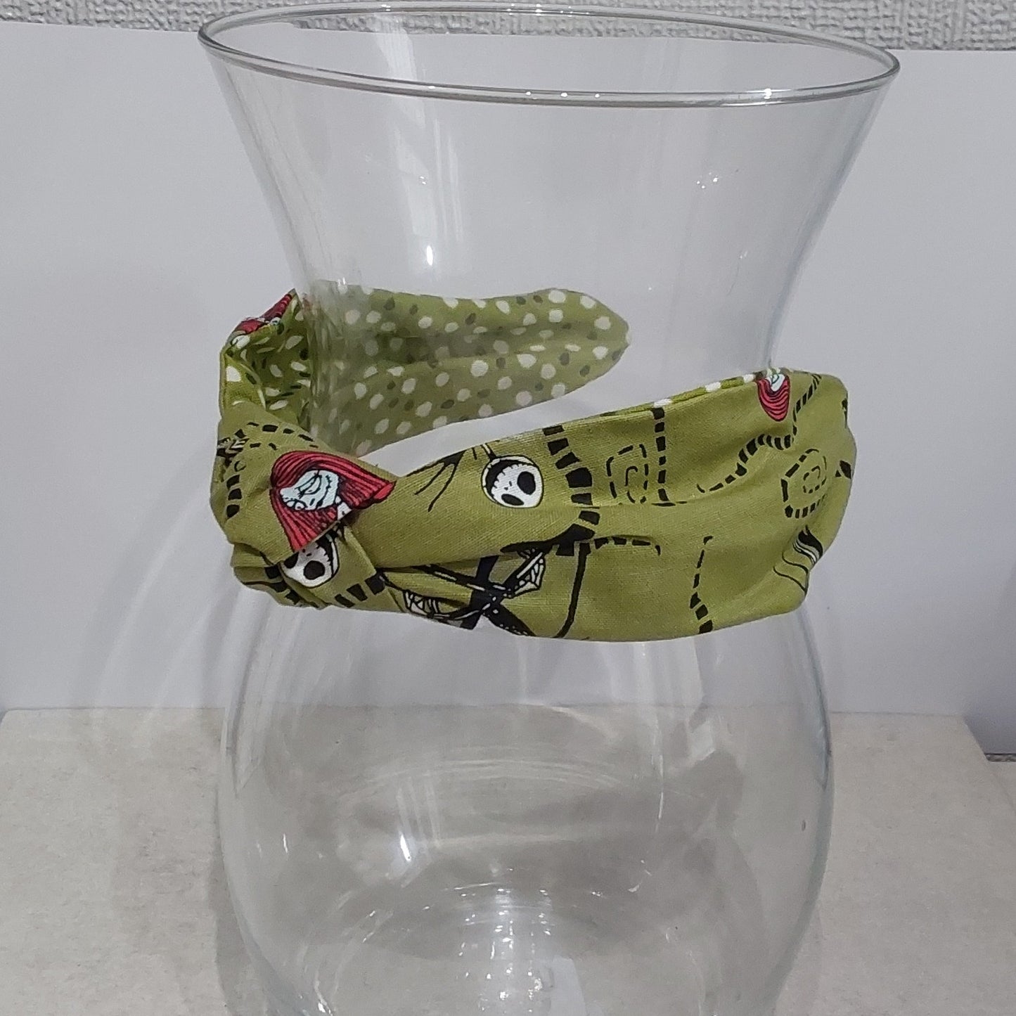 Hairband Disney Nightmare Before Christmas Green Cotton Top Knot Headband
