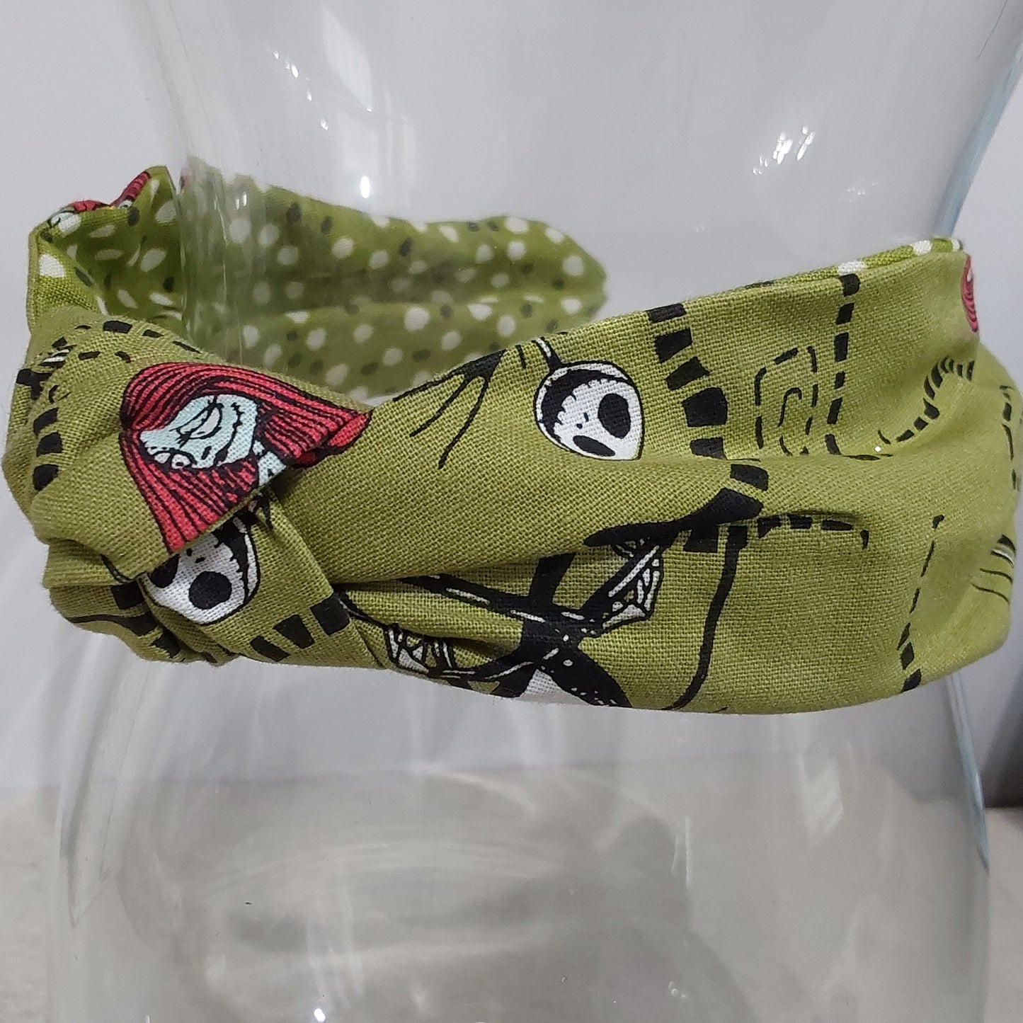 Hairband Disney Nightmare Before Christmas Green Cotton Top Knot Headband
