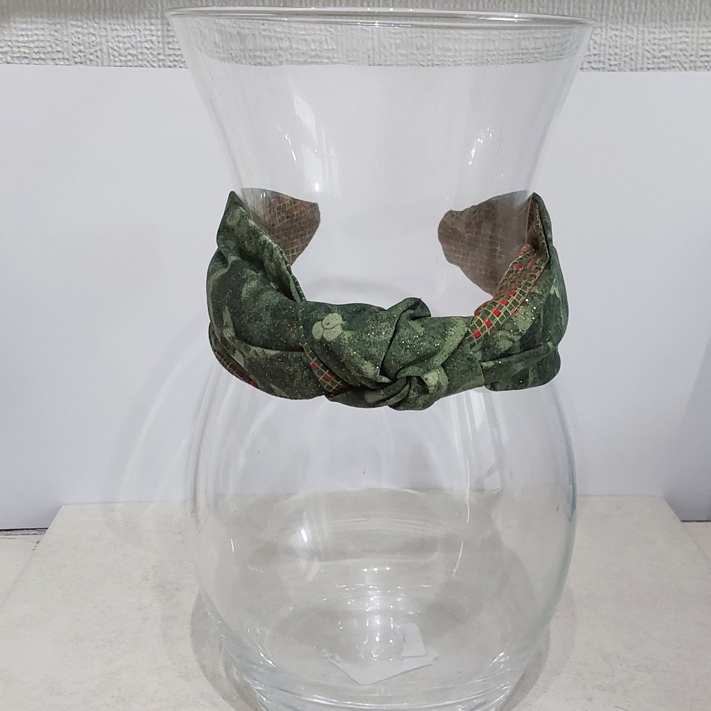 Hairband Green Mistletoe Glitter Cotton Fabric Bespoke Top Knot Headband