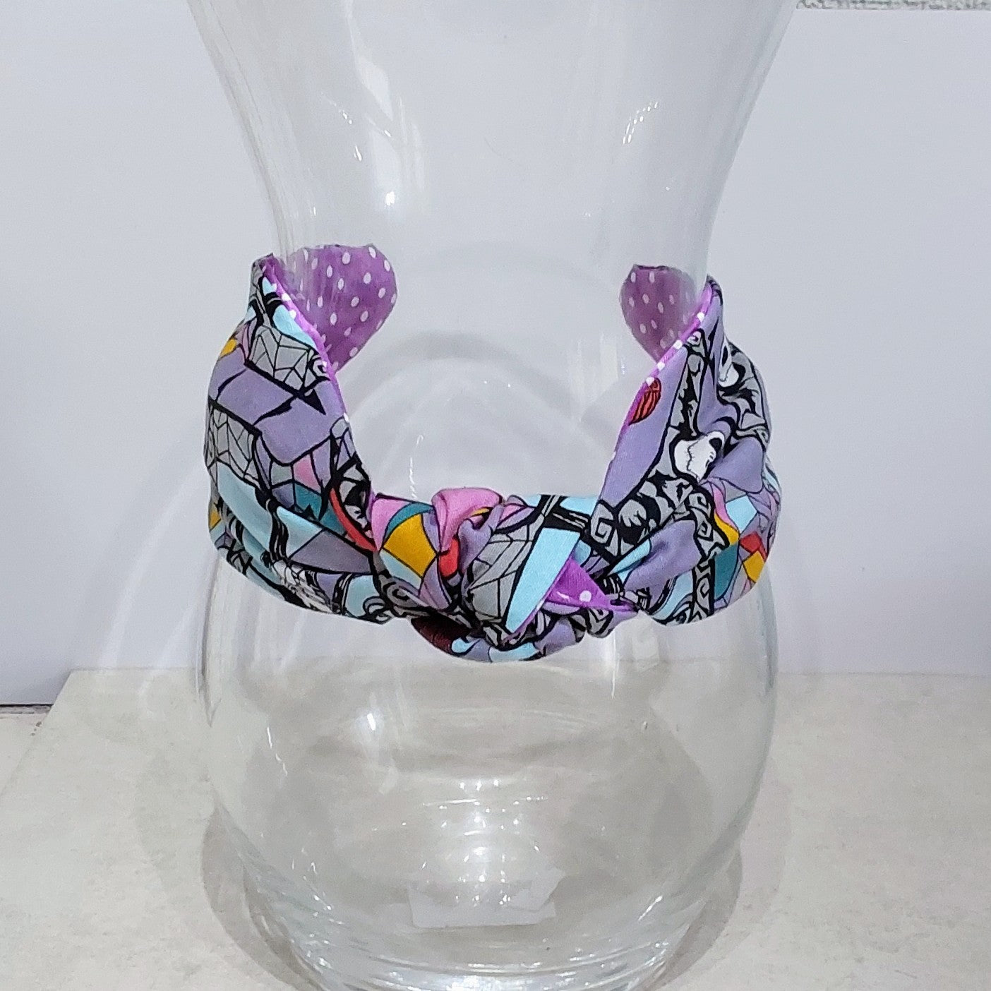 Hairband Disney Nightmare Before Christmas Purple Cotton Fabric Bespoke Top Knot Headband