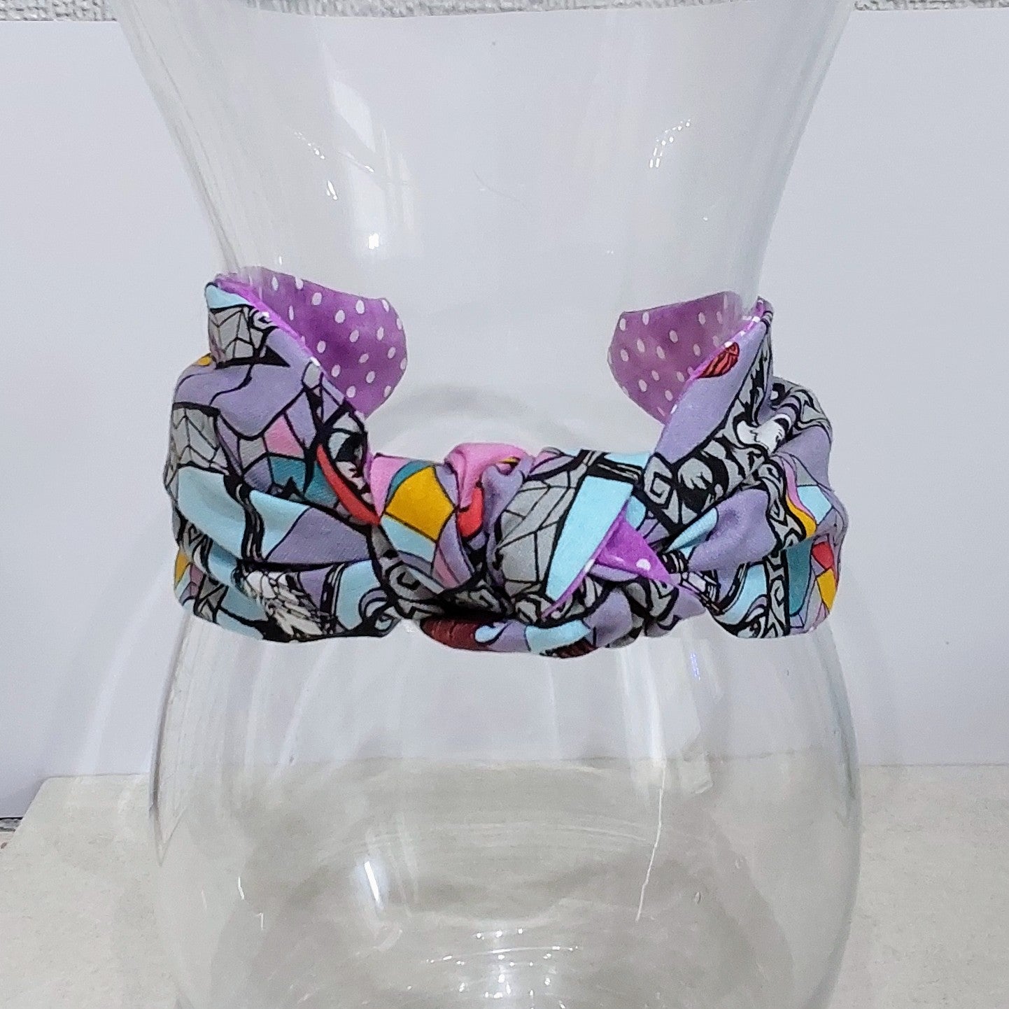 Hairband Disney Nightmare Before Christmas Purple Cotton Fabric Bespoke Top Knot Headband