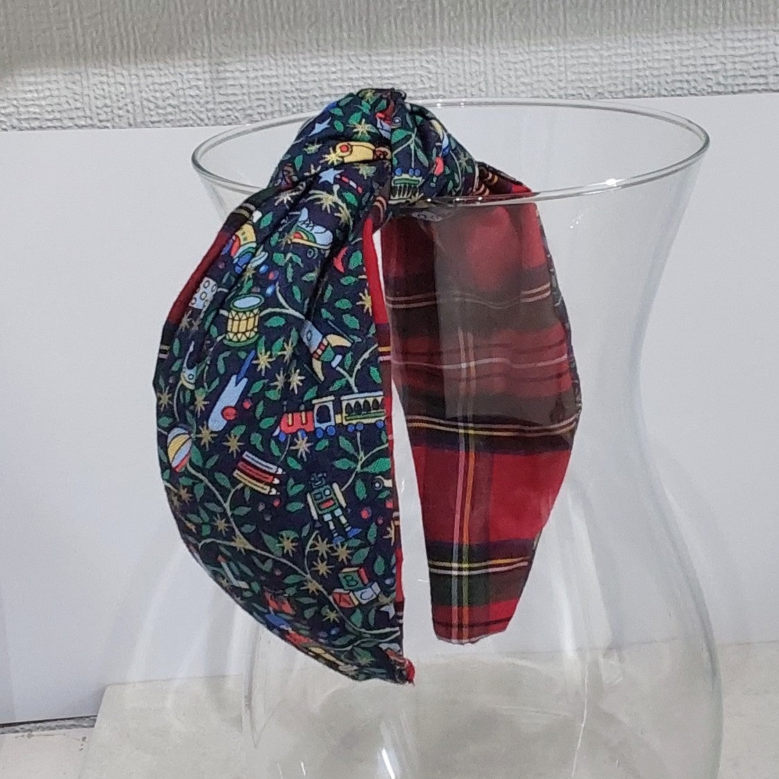 Hairband Liberty of London Christmas Toys Cotton Fabric Bespoke Top Knot Headband