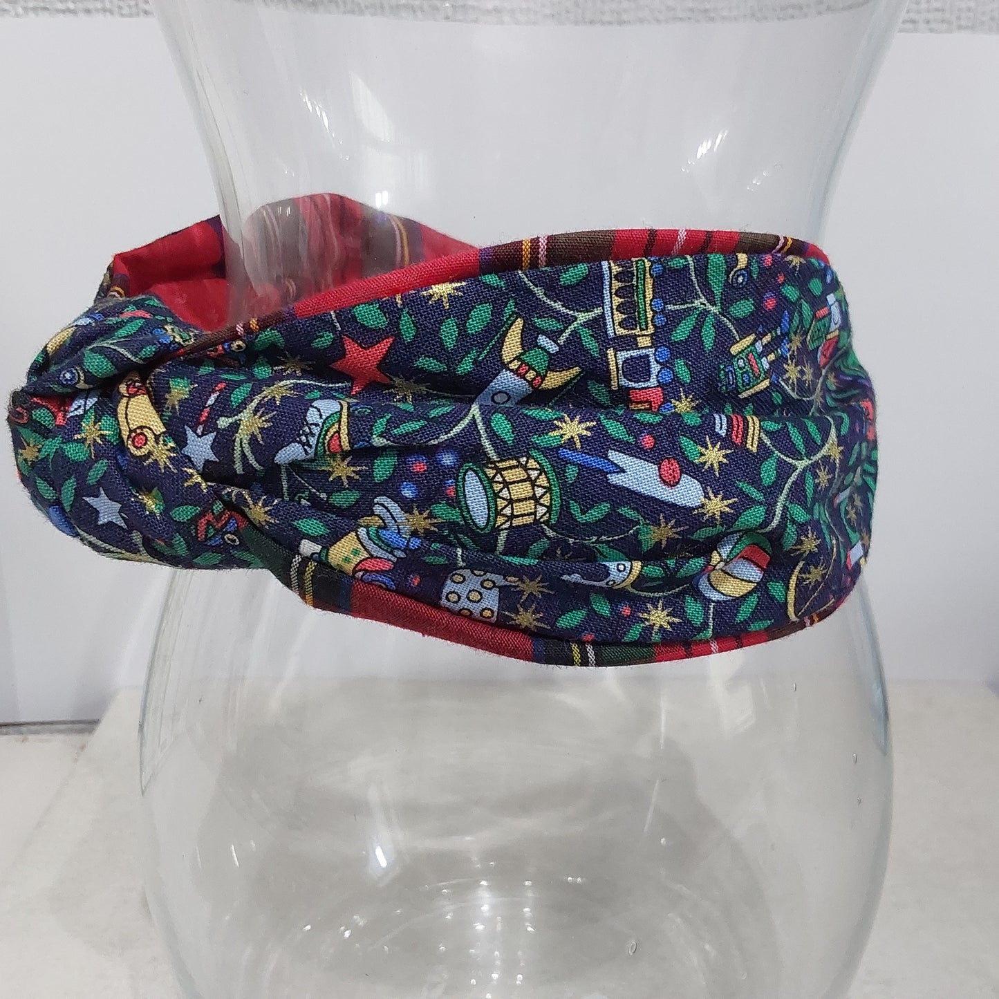 Hairband Liberty of London Christmas Toys Cotton Fabric Bespoke Top Knot Headband