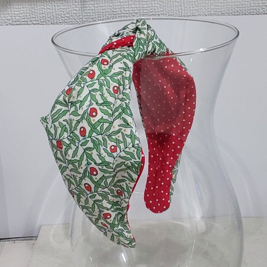 Hairband Liberty of London Christmas Berries Cotton Fabric Bespoke Top Knot Headband
