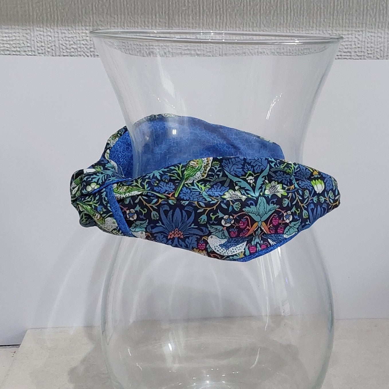 Liberty of London Hairband Strawberry Thief Tana Lawn BLue Cotton Fabric Top Knot Headband