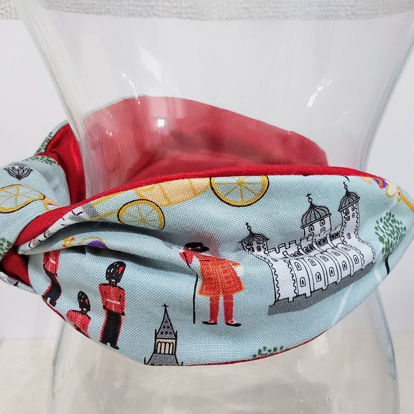Hairband London Crown Beefeater Cotton Fabric Bespoke Top Knot Headband