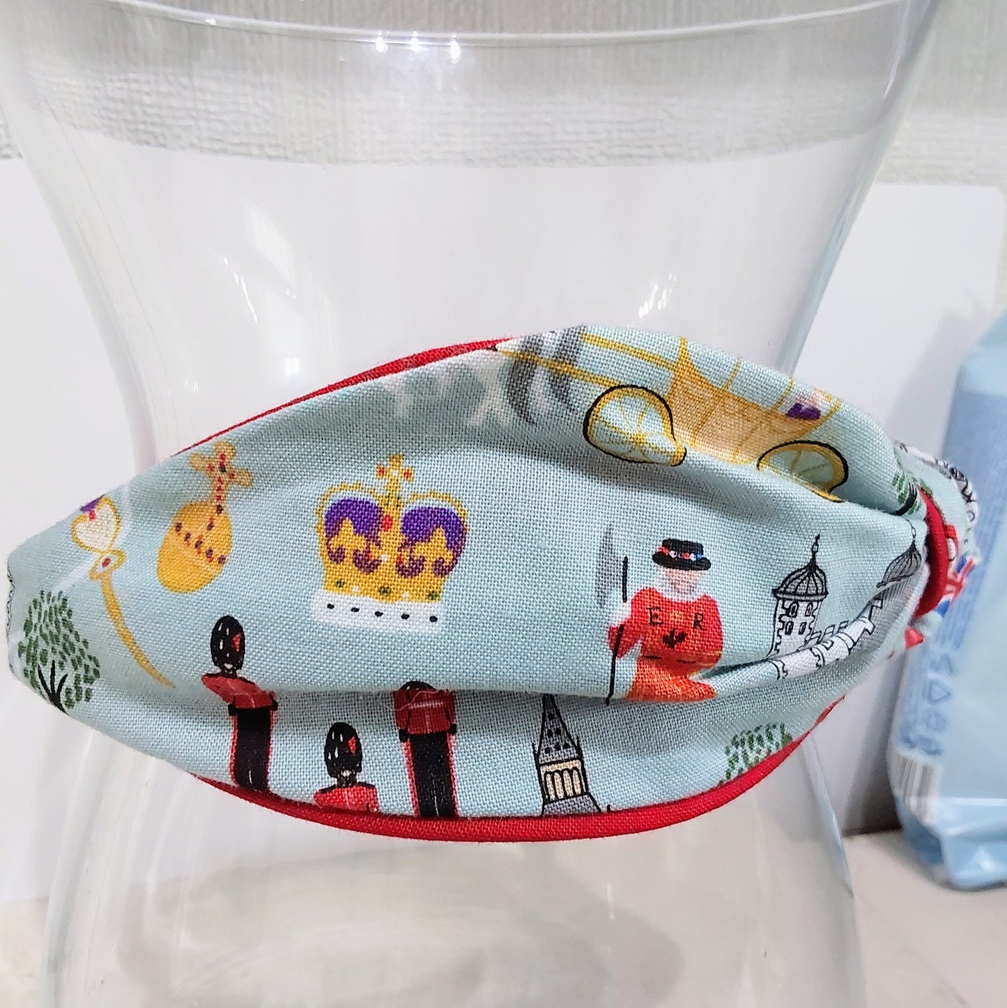 Hairband London Crown Beefeater Cotton Fabric Bespoke Top Knot Headband