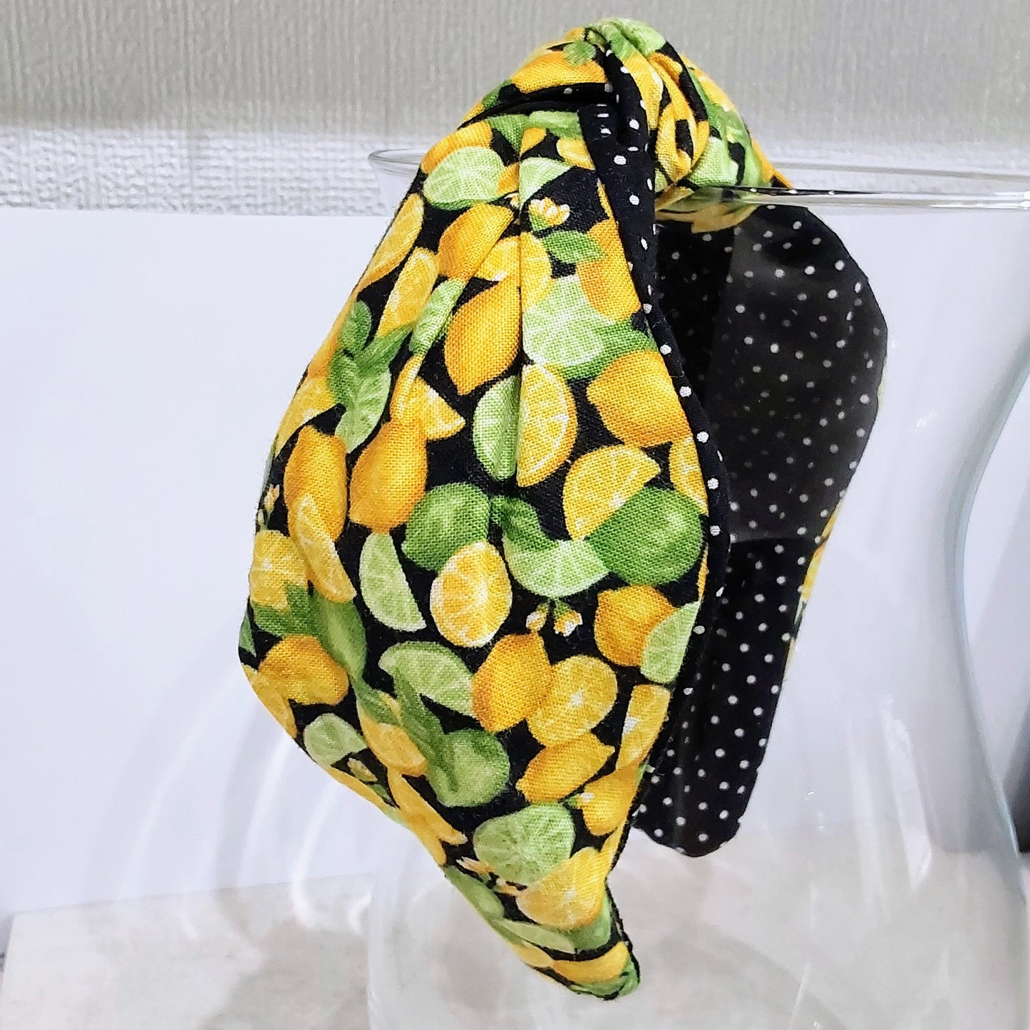 Hairband Lemon & Lime Cotton Fabric Bespoke Top Knot Headband