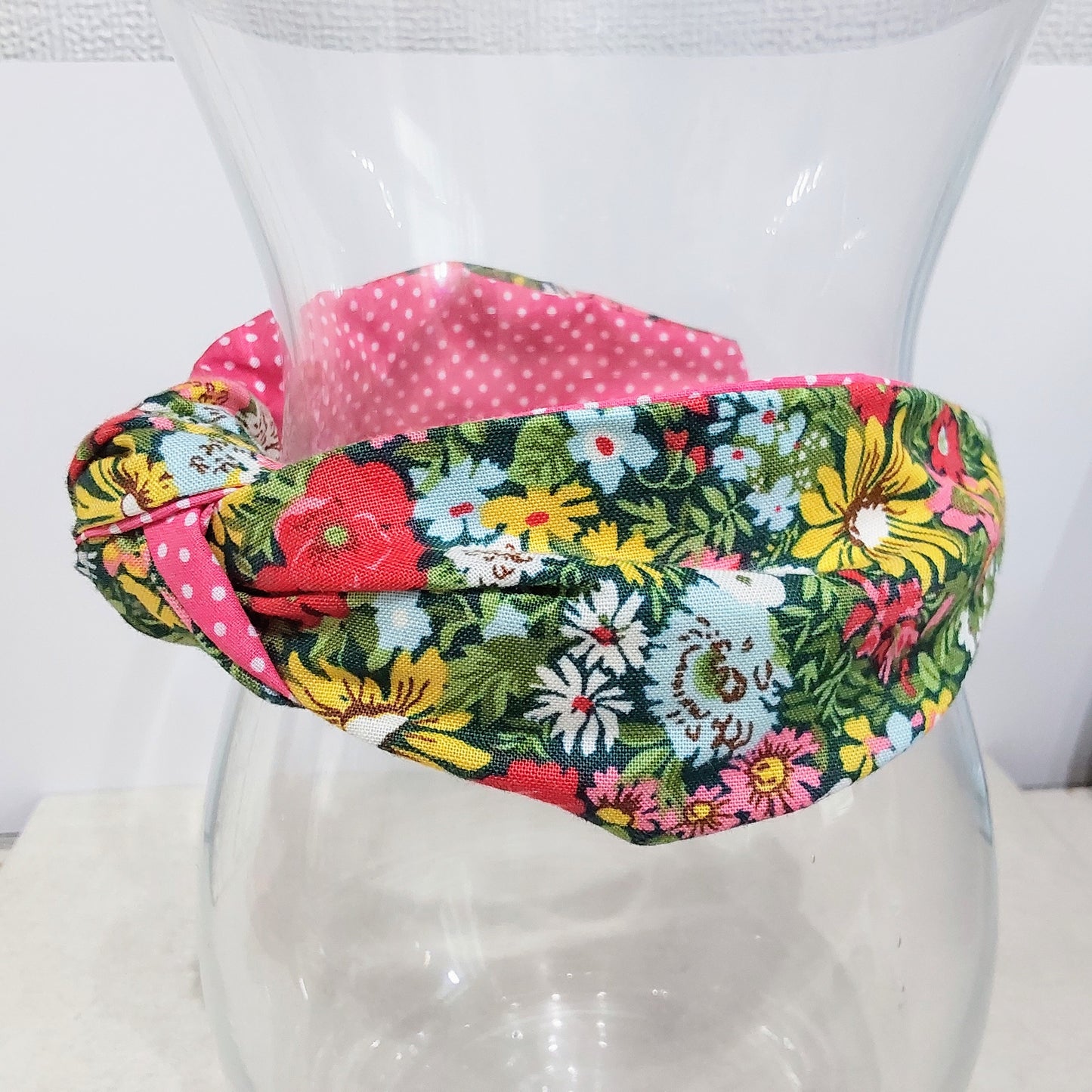 Hairband Liberty of London Liberty of London Malvern Meadow Flower Show Fabric Headband Hairband Knot Twist Floral Cotton Fabric Bespoke Top Knot Headband