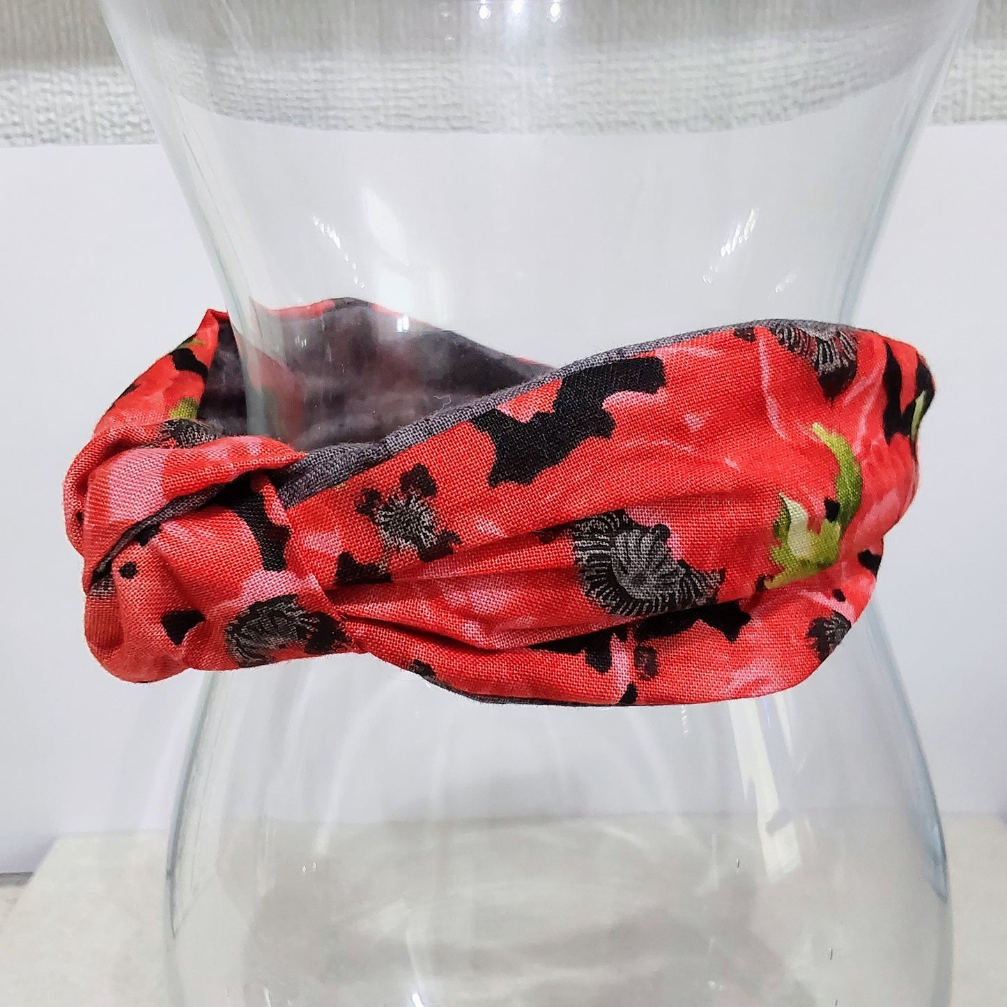 Hairband Poppy Poppies Flower Cotton Fabric Bespoke Top Knot Headband