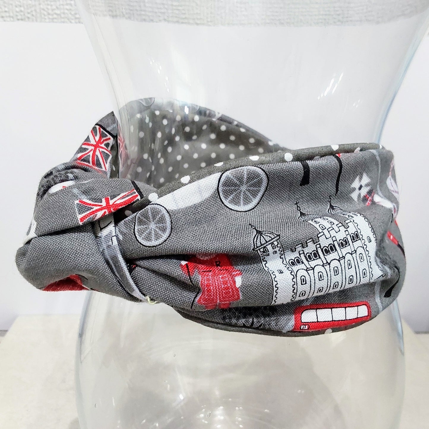 Hairband London Queens Coach Tower of London Cotton Fabric Bespoke Top Knot Headband