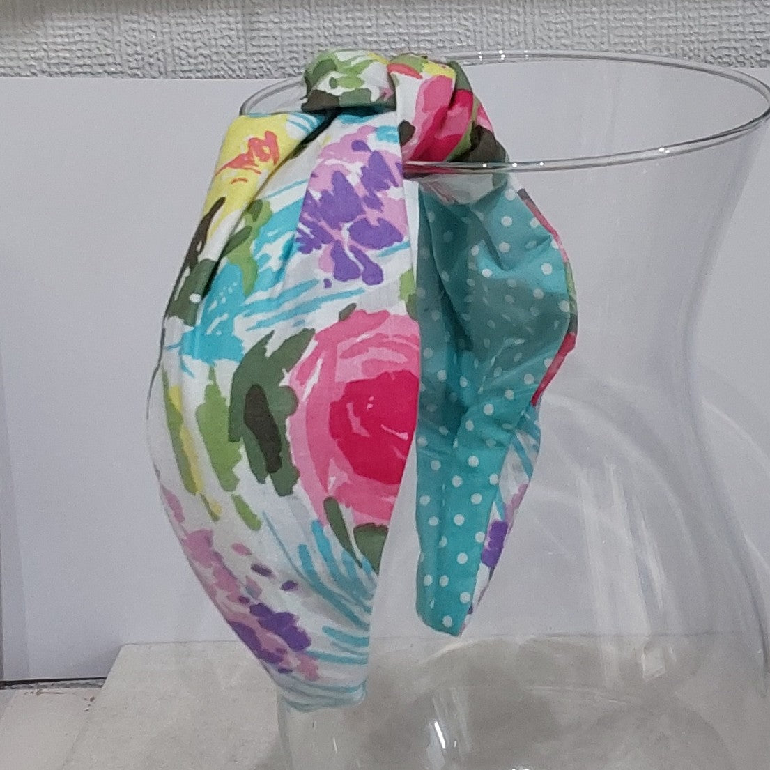Hairband Spring Flower Abstract Pastel Flower Cotton Fabric Bespoke Top Knot Headband