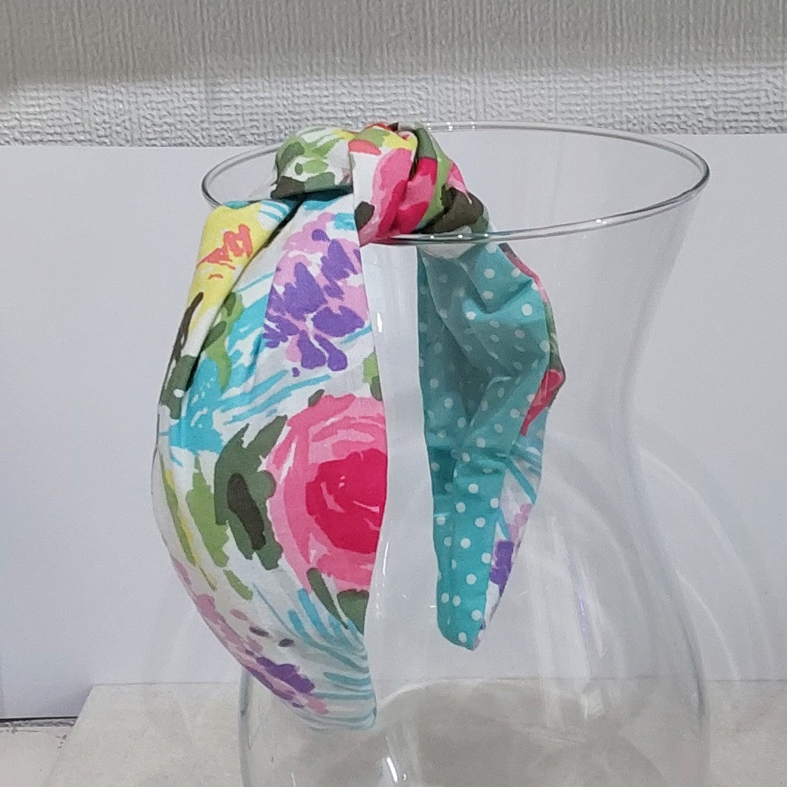 Hairband Spring Flower Abstract Pastel Flower Cotton Fabric Bespoke Top Knot Headband
