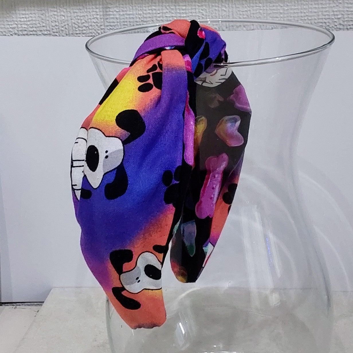 Hairband Rainbow Dogs Cotton Fabric Bespoke Top Knot Headband