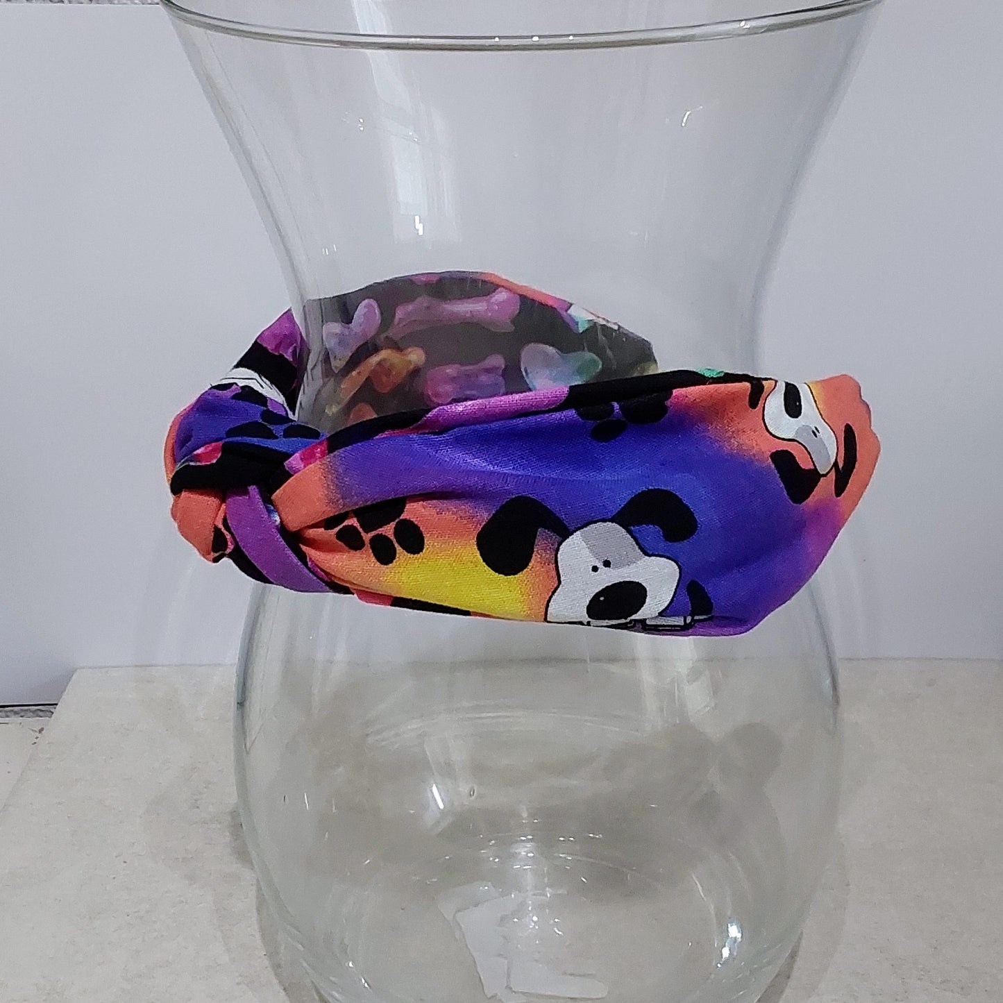 Hairband Rainbow Dogs Cotton Fabric Bespoke Top Knot Headband
