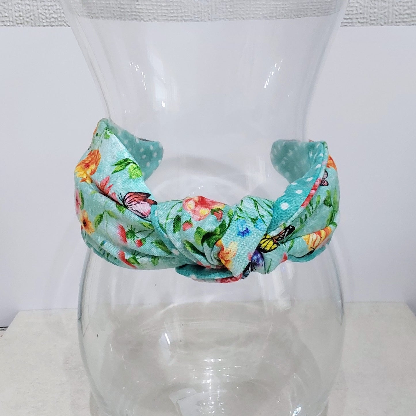 Hairband Wild Flowers Butterfly Cotton Fabric Bespoke Top Knot Headband