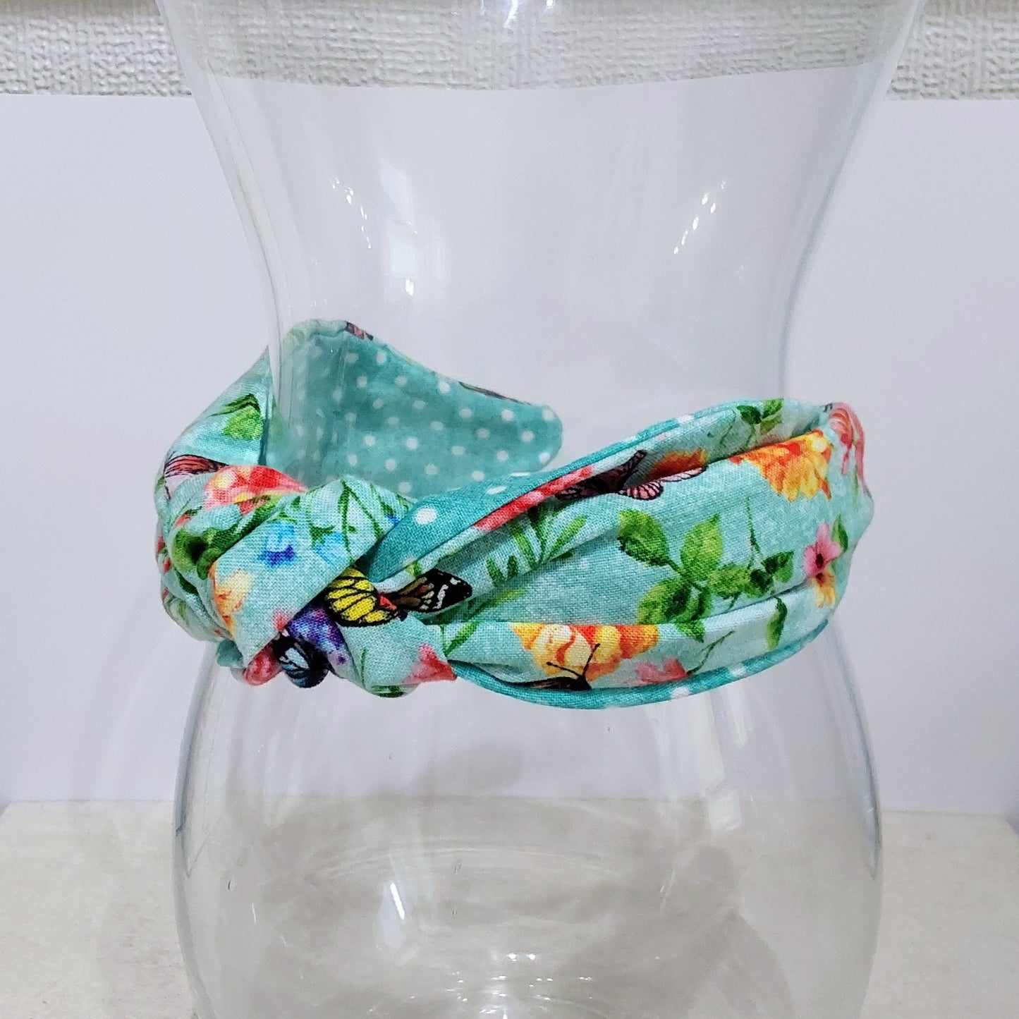 Hairband Wild Flowers Butterfly Cotton Fabric Bespoke Top Knot Headband