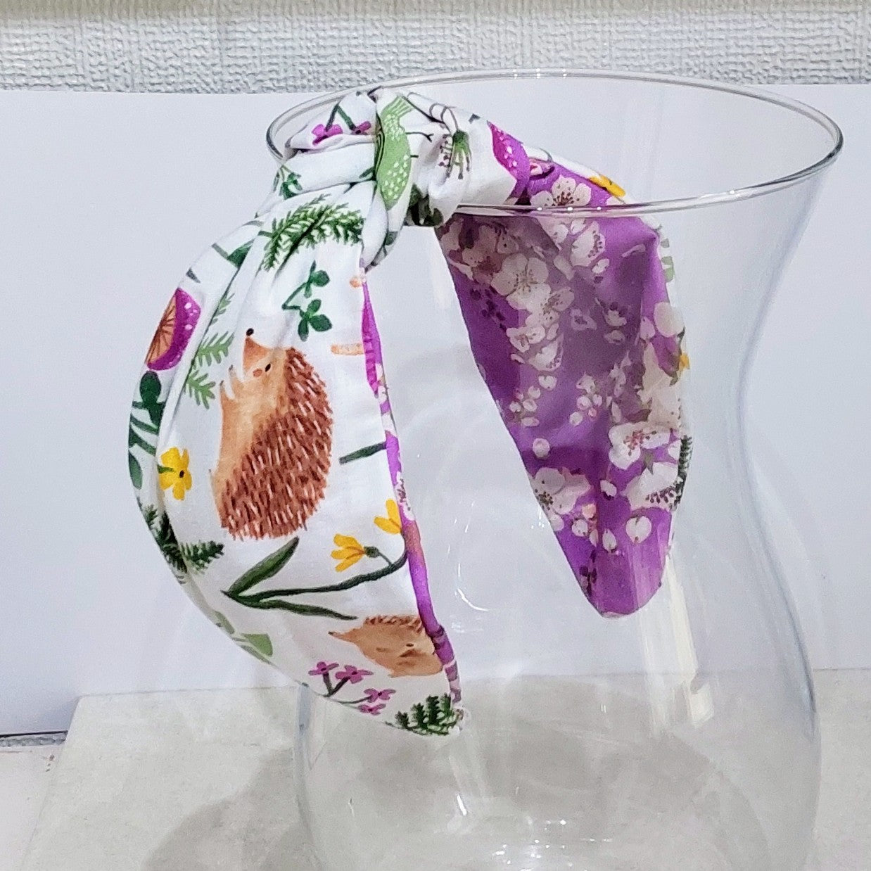 Hairband Hedgehog Cotton Fabric Bespoke Top Knot Headband