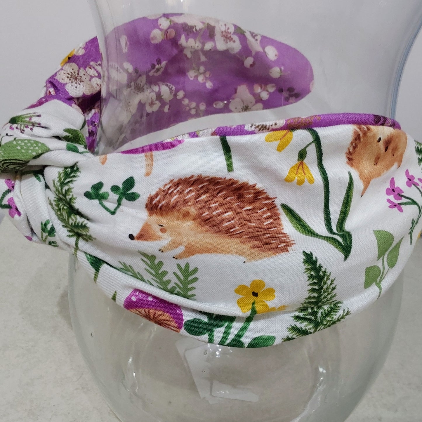 Hairband Hedgehog Cotton Fabric Bespoke Top Knot Headband